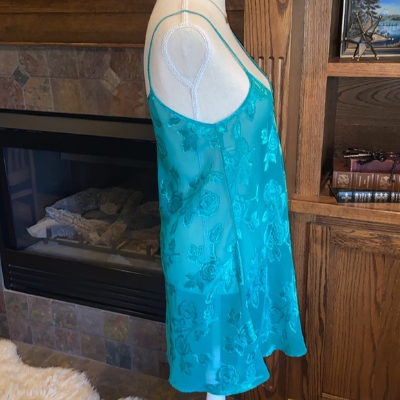 Vintage Sexy Summer Lingerie Negligee Nightie Nightgown Sheer Floral Slip Dress - Picture 3 of 10